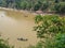 Boating in Dawki river in monsoon season Shillong Meghalaya India