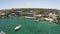 Boating marina aerial view