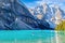 Boating on Moraine Lake in the Canadian Rocky Mountains