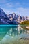 Boating on Moraine Lake in the Canadian Rocky Mountains