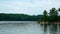 Boating on a peaceful lake