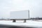 Boating under an icy winter sky Blank empty billboard mock up. AI generation