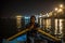 Boatmen on the Ganga river at night. Varanasi is one of the most important pilgrimage sites in India