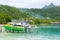 Boats above water at Bora Bora