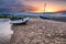 Boats on the Aln Estuary at Sunset