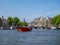 Boats along Amsterdam`s beautiful canals