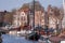 Boats along the Hoge der AA in Groningen