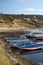 Boats.Amantani Island in Lake Titicaca, Puno, Peru