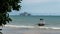 Boats at anchor with island in the background