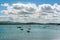 Boats anchored in the clear water of Menai Strait - 2