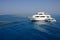 Boats anchored on coral reef