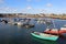 Boats anchored in harbour, Elie, East Neuk, Fife