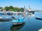 Boats anchored in Marina Port in Sozopol, Bulgaria, a modern harbour