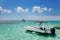 Boats anchored at Stingray City