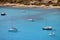 Boats anchoring at Canyamel, Mallorca