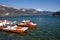 Boats in Annecy lake, France