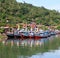 Boats on the Batang Arau River in Padang, West Sumatra