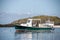 Boats in the bay on Monhegan Island in Maine United States