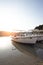 Boats in the bay of Paleokastritsa at dawn