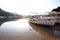 Boats in the bay of Paleokastritsaat dawn