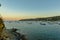 Boats in the beach and houses of the village of Cadaques, Spain