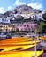 Boats on beach, Positano, Italy.