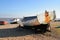 Boats beached on a shingle beach