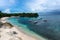 Boats in the beautiful cove of tropical island