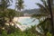 Boats in beautiful ocean near coastline of Sri Lanka,