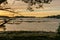 Boats on Bender Island in the Gulf of Morbihan. France