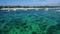 Boats in bounty beach and Malapascua Island Seashore in Cebu, Philippines. Sulu Sea and Beautiful Seascape in Background I