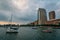 Boats and buildings along the Hudson River in Tribeca, Manhattan, New York City