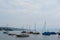 Boats and buoys on the Zurich lake