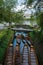 Boats Canoes on Small Canal at Danube River in Ulm, Germany