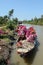 Boats carrying flowers in Mekong Delta, southern Vietnam