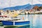 Boats at Cefalu port in Mediterranean sea Sicily