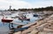 Boats in city port coastline