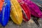 Boats colorful on the sand