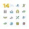 Boats - colorful thin line design icons set