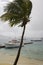 Boats at the Cooper Island Beach Club during a squall, Cooper Island, BVI