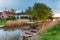 Boats and cottages on the river at West Somerton