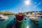 Boats in Croatia. Sea and yachts in clear waters.
