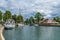 Boats cruising at the Gota Canal in Motala