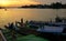 Boats docked Along the Irrawaddy