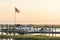 Boats docked in Avalon, New Jersey, Sunset