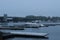 Boats docked on Newburyport, massachusetts on an overcast day