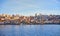 Boats on Douro river with view on  Red roofs of side Villa Nova de Gaia  in Porto. Concept of world travel, sightseeing and