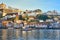 Boats on Douro river with view on  Red roofs of side Villa Nova de Gaia  in Porto. Concept of world travel, sightseeing and