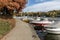 Boats on the Erdre river dock