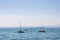 Boats with far away mountains in Bardolino, Italy - Image